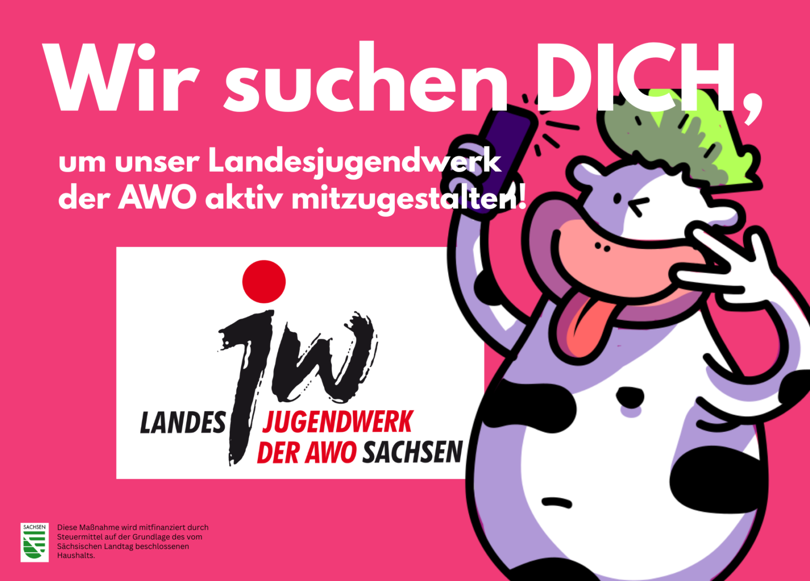 Wir suchen dich um unser Landesjugendwerk der AWO aktiv mitzugestalten!